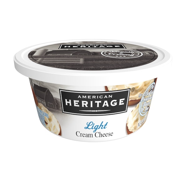 AMERICAN HERITAGE SOFT CREAM CHEESE LIGHT CUP - 12/8OZ