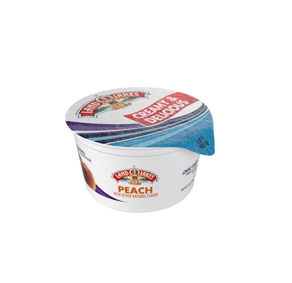 LAND O LAKES LOWFAT BLENDED PEACH YOGURT CUP - 48/4OZ