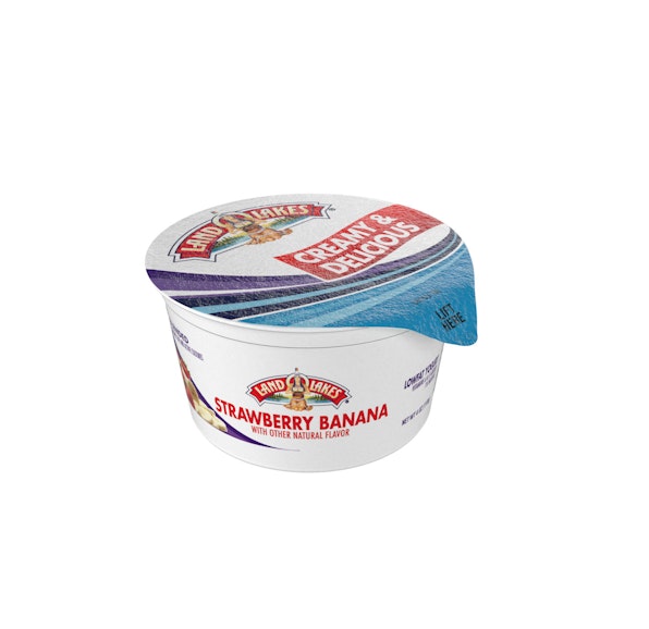 LAND O LAKES LOWFAT BLENDED STRAWBERRY BANANA YOGURT CUP - 48/4OZ