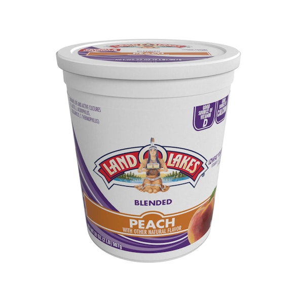LAND O LAKES LOWFAT BLENDED PEACH YOGURT CUP - 6/2#