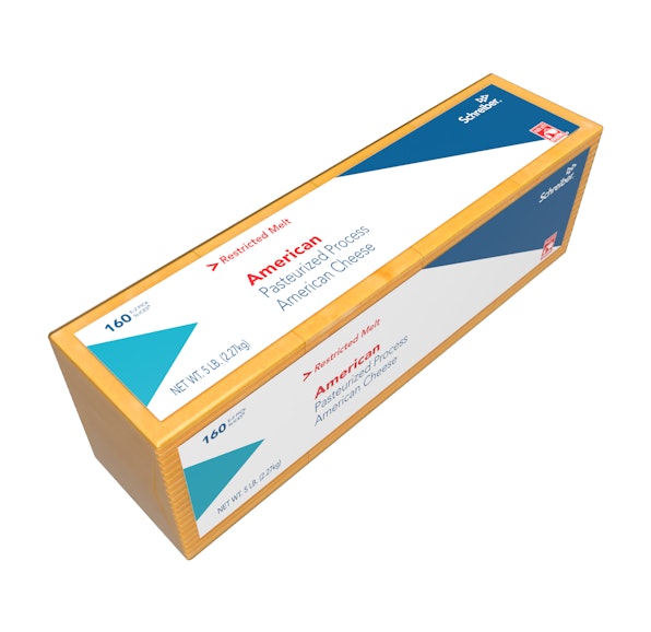 SCHREIBER YELLOW PASTEURIZED PROCESS RESTRICTED MELT AMERICAN SLICES - 4/5# 160 SLICES