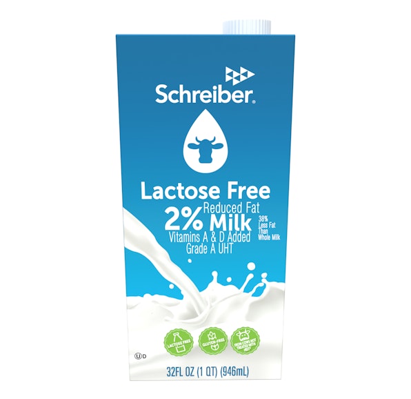 SCHREIBER 2% LACTOSE FREE MILK 12/32 FL OZ