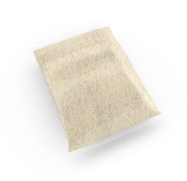 WHITE PASTEURIZED PROCESS SHARP AMERICAN CHEESE FEATHER CUT SHREDS - 4/5#