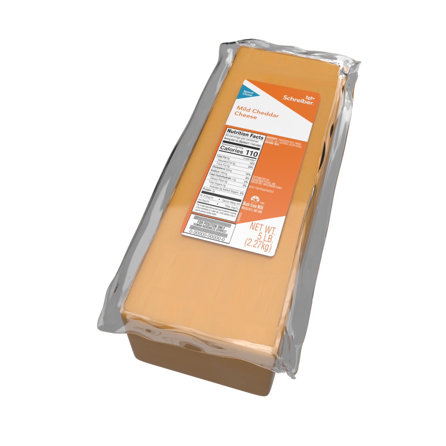 SCHREIBER MILD CHEDDAR LOAF - 8/5#