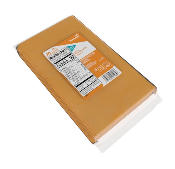 SCHREIBER MILD CHEDDAR SLICES - 12/1# 20 SLICES