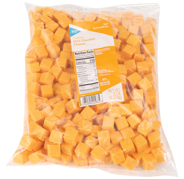 SCHREIBER MILD CHEDDAR SNACK CUBES - 4/5#