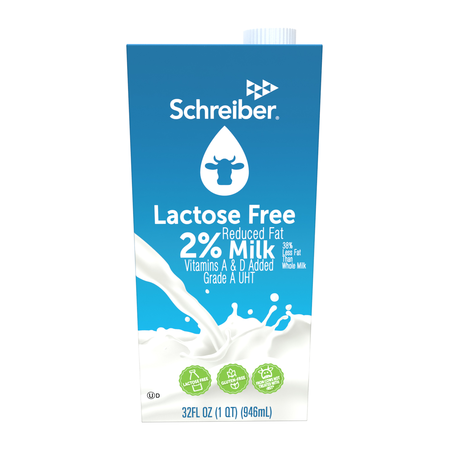 SCHREIBER 2% LACTOSE FREE MILK 12/32 FL OZ