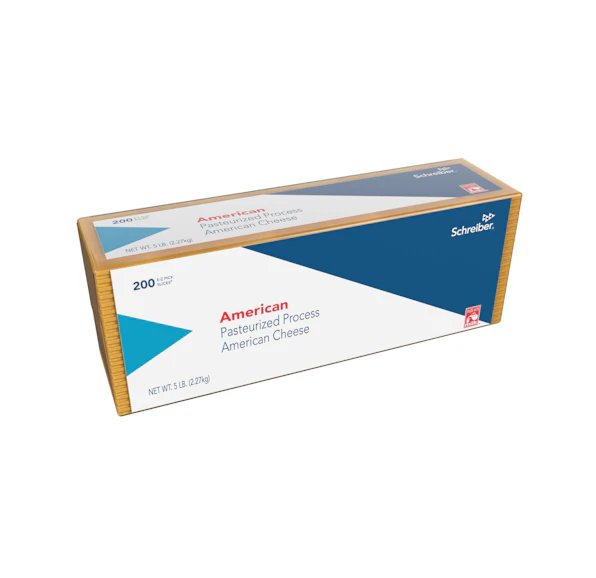 SCHREIBER YELLOW PASTEURIZED PROCESS AMERICAN SLICES - 4/5# 200 SLICES