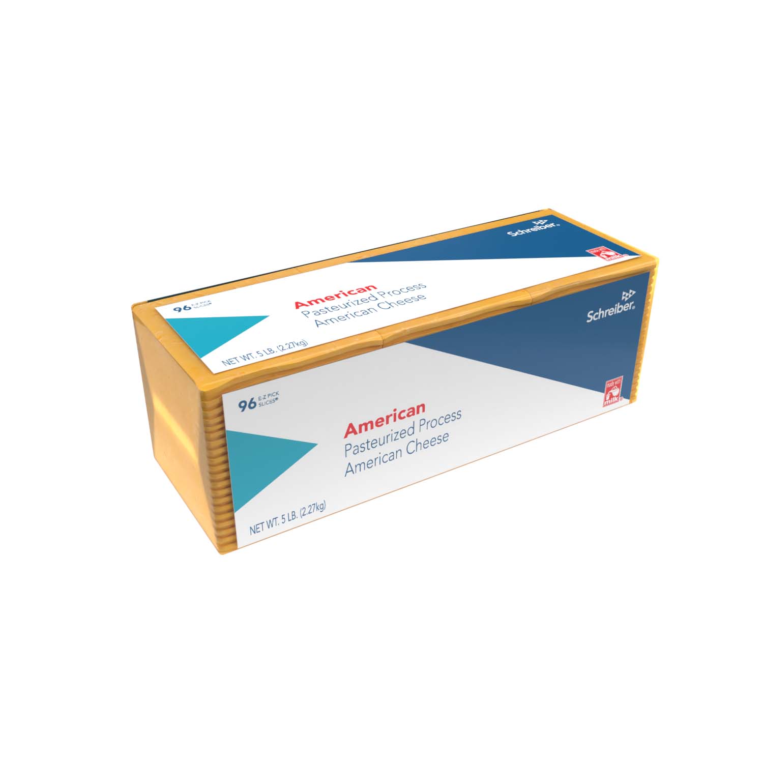 SCHREIBER YELLOW PASTEURIZED PROCESS AMERICAN SLICES - 4/5# 96 SLICES