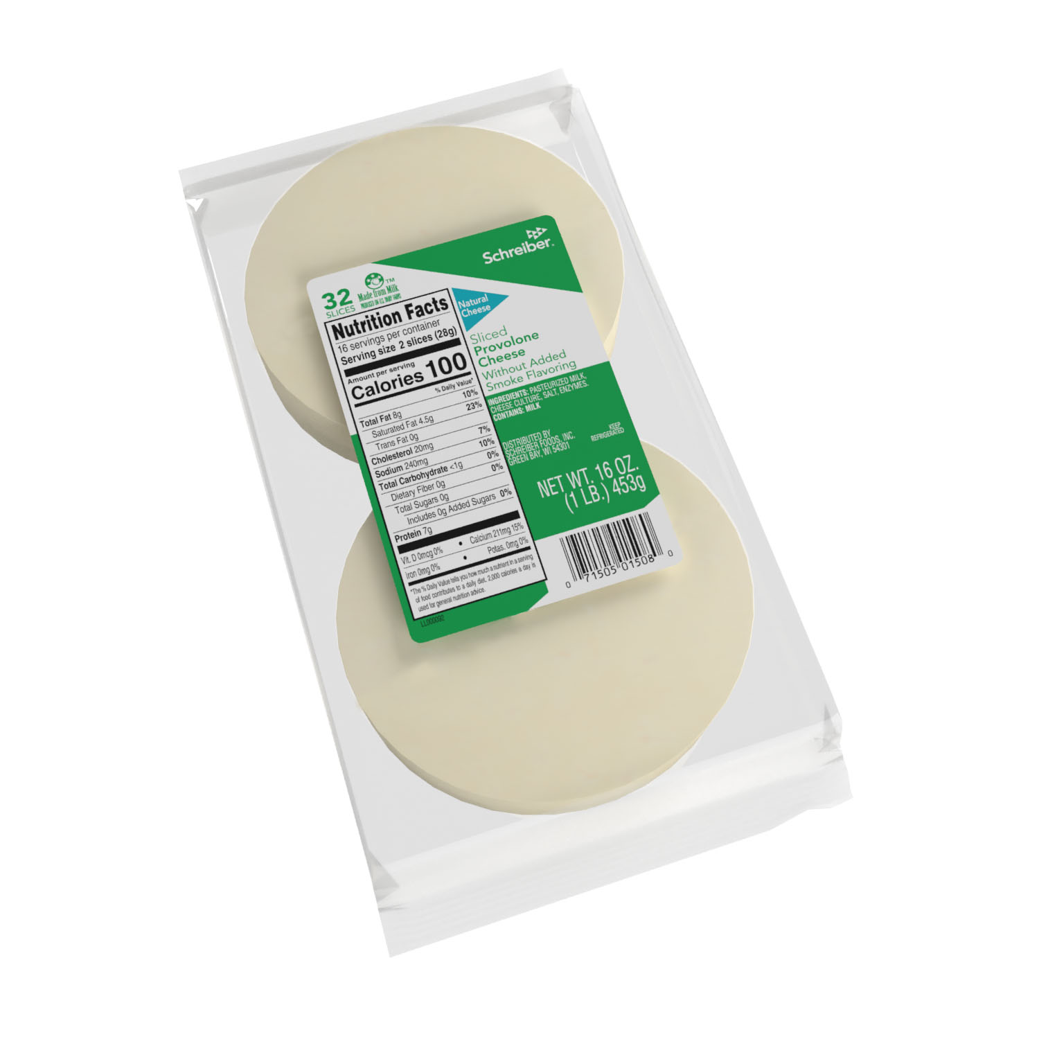 SCHREIBER PROVOLONE SLICES - 12/1# 32 SLICES
