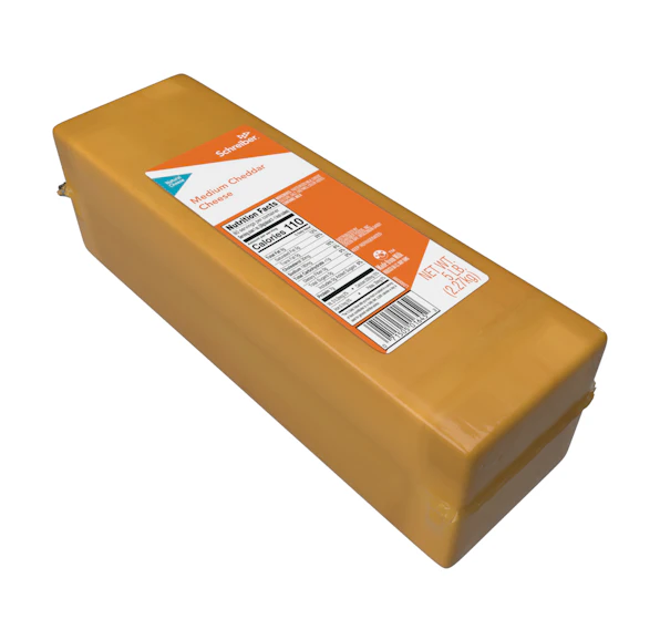 SCHREIBER MEDIUM CHEDDAR LOAF - 2/5#