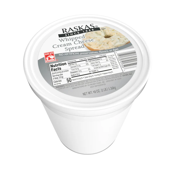 RASKAS WHIPPED CREAM CHEESE SPREAD TUB - 4/3#