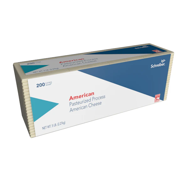 SCHREIBER WHITE PASTEURIZED PROCESSS AMERICAN SLICES - 4/5# 200 SLICES