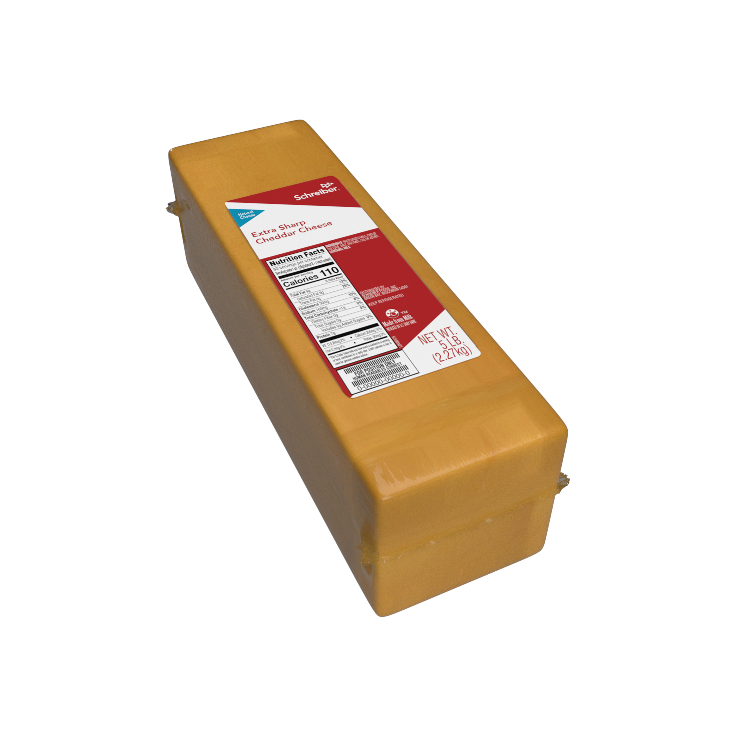 SCHREIBER EXTRA SHARP CHEDDAR LOAF - 2/5#