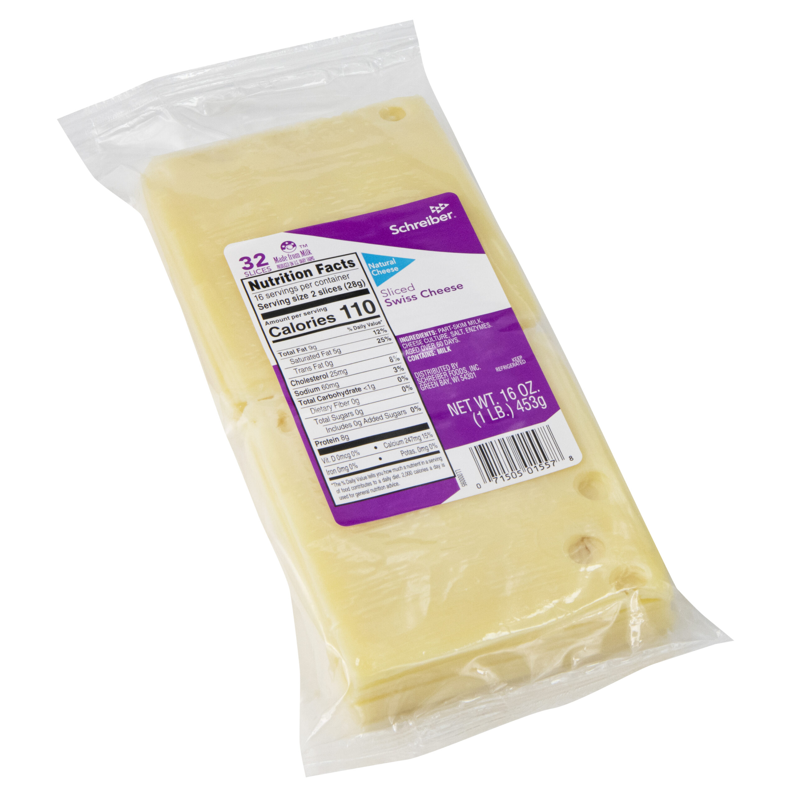 SCHREIBER SWISS SLICES - 12/1# 32 SLICES