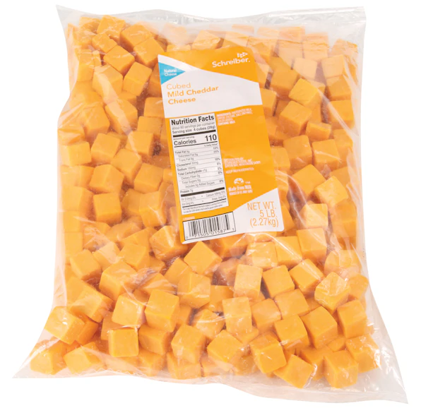 SCHREIBER MILD CHEDDAR SNACK CUBES - 4/5#