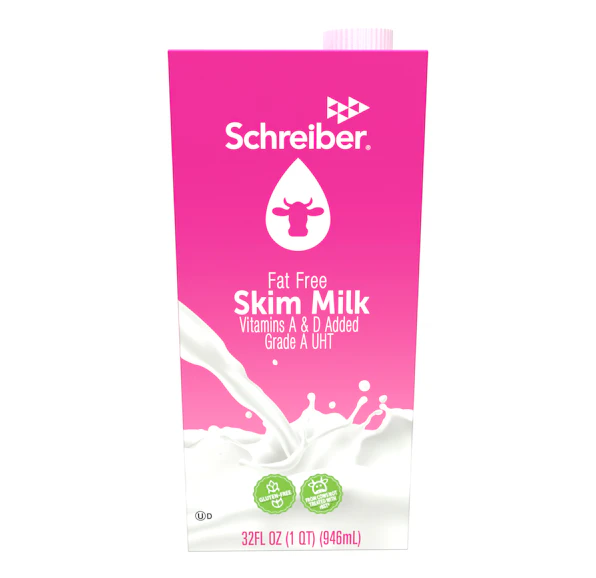 SCHREIBER SKIM MILK 12/32 FL OZ