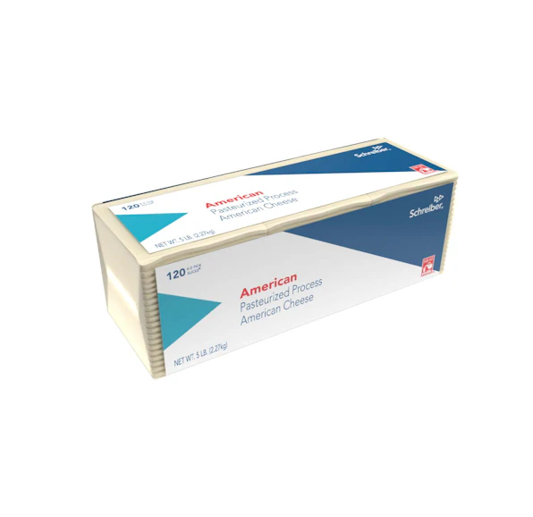 SCHREIBER WHITE PASTEURIZED PROCESS AMERICAN SLICES - 4/5# 120 SLICES