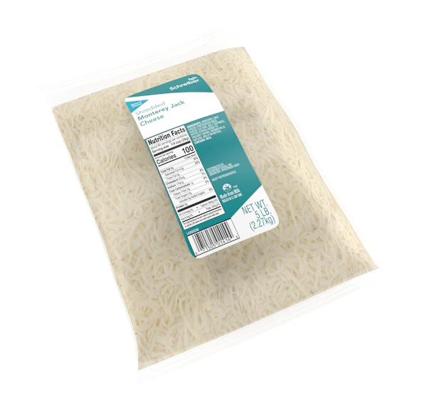 SCHREIBER MONTEREY JACK FEATHER SHREDS - 4/5#
