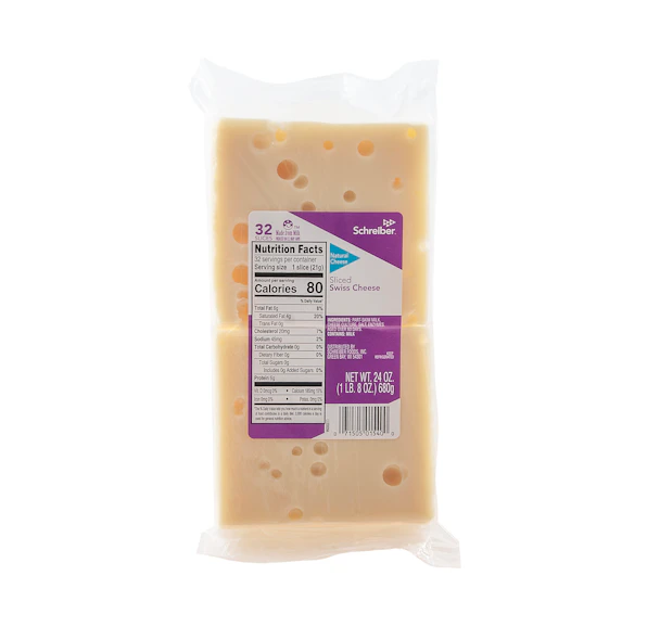 SCHREIBER SWISS SLICES - 8/1.5# 32 SLICES