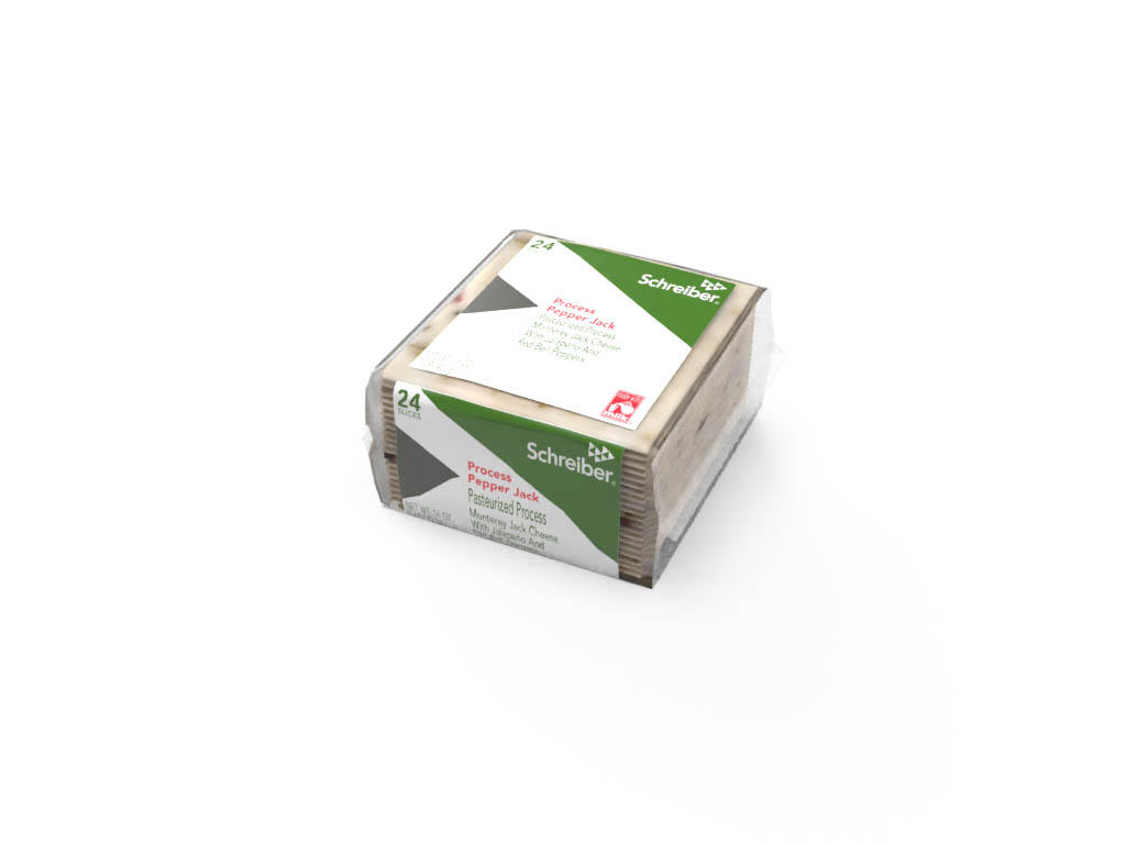 SCHREIBER PASTEURIZED PROCESS PEPPER JACK SLICES - 12/1# 24 SLICES
